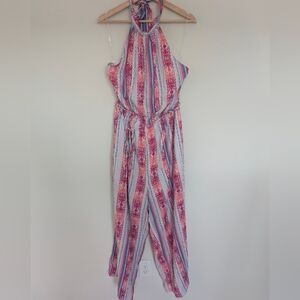 NEW Savanna Jane Women's Plus Size 1X Boho Jumpsuit Playsuit Colorful Halter